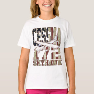 Camiseta Cessna 172 Skyhawk com bandeira Vintage dos Estado
