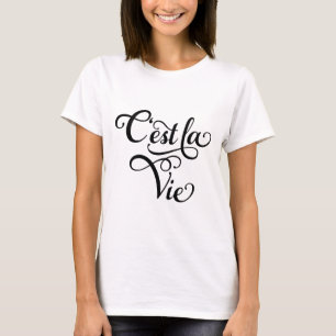 Camiseta C'est la Vie, "isso é vida" Arte francesa, texto