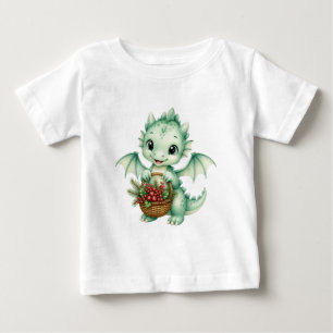 Camiseta Cesta de Frutas do Dragãozinho de Fantasia Fofa