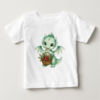 Camiseta Cesta de Frutas do Dragãozinho de Fantasia Fofa