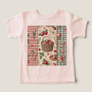 Camiseta Cesta de Frutas Gingham Diversão