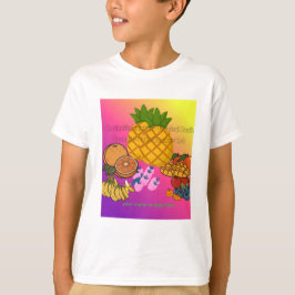 Camiseta Cesta de Frutas Tropicais Arco-Íris Estética Verão