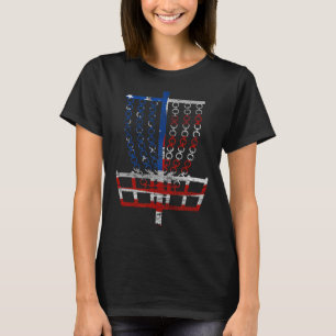 Camiseta Cesta de Golfe de Disco da Bandeira dos EUA Legal