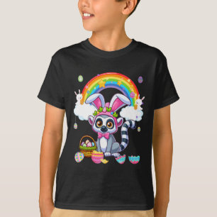 Camiseta Cesta De Ovos De Páscoa Bunny Lemur Ra Colorida