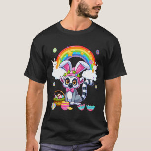 Camiseta Cesta De Ovos De Páscoa Bunny Lemur Ra Colorida