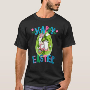 Camiseta Cesta De Páscoa De Dinossauro Com Felz pascoa De O