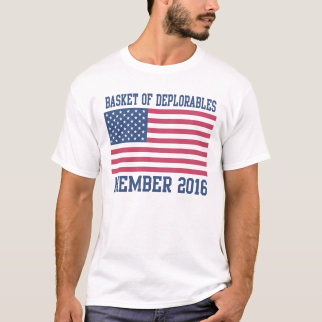 Camiseta Cesta patriótica do membro deplorável 2016 (Frente)