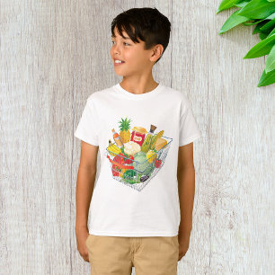 Camiseta Cesto de Compro do supermercado