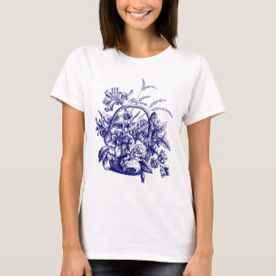 Camiseta Cesto de Flores da Era Vitoriana Antiga