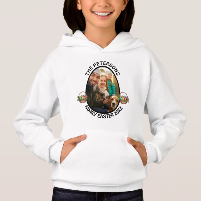 Camiseta Cesto de Ovos de Fotografia da Páscoa Personalizad (Frente)