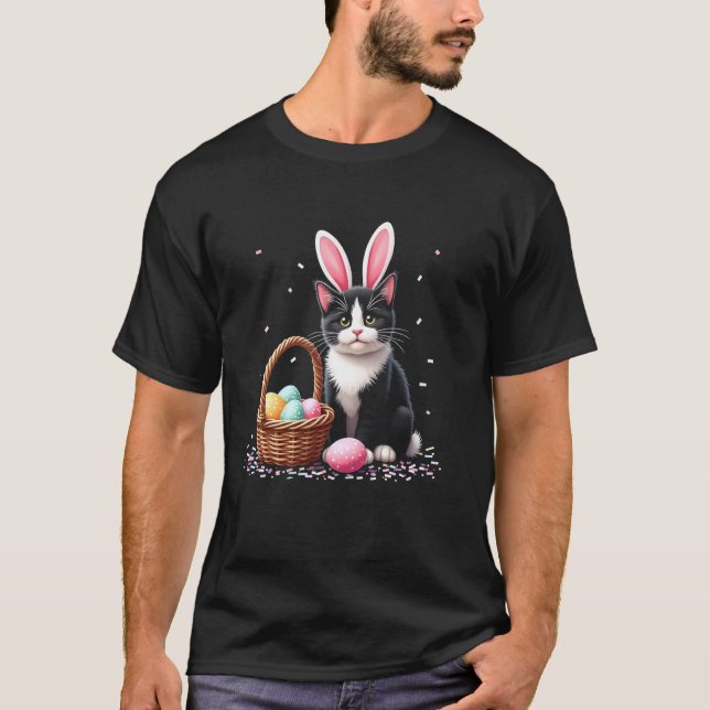 Camiseta Cesto de Páscoa de Gato (Frente)