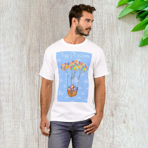 Camiseta Cesto do Balão de páscoa com Ovos Coloridos