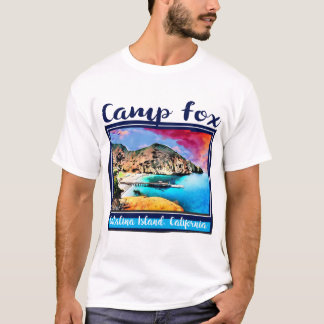 Camiseta Céu azul e vermelho do Fox do acampamento no