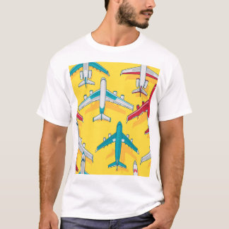 Camiseta Céu Colorido de Aviões: Aeronaves Vintage