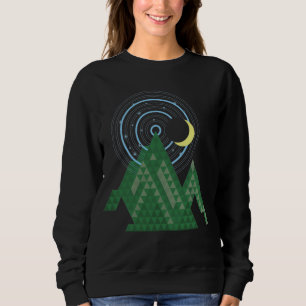 Camiseta céu da lua crescente na montanha