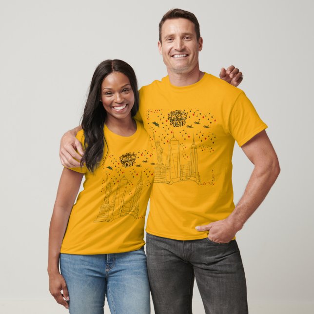 Camiseta Céu de Chamas da Liberdade dourado (Unissex)