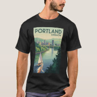 Céu de Portland Oregon Arte de Viagem Vintage