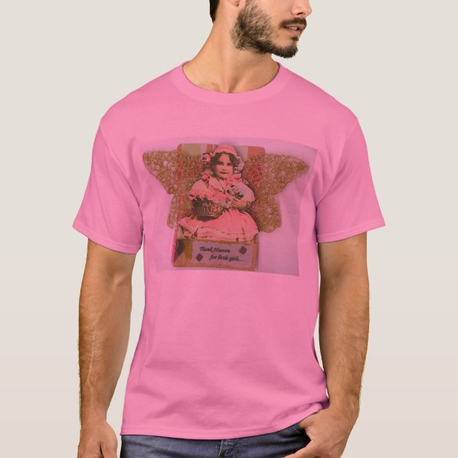 Camiseta Céu do obrigado para as meninas! T cor-de-rosa (Frente)