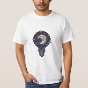 Camiseta Céu Noturno e Cabana Dentro de uma Lâmpada