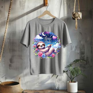 Camiseta Céu Noturno Preguiça Modo Sono Fofo