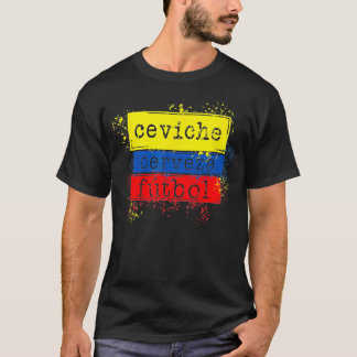 Camiseta Ceviche Futebol Engraçado Sinalizador do Equador