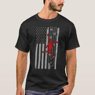 Camiseta CH47 Chinook Militar Helicóptero American Flag Run