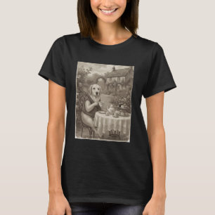 Camiseta Chá Alto Vintage Golden Retriever Cottage Vitorian