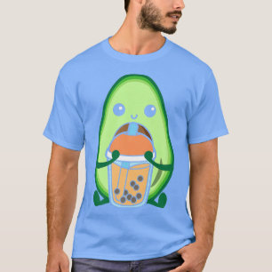 Camiseta Chá Avocado Cute Avocado Bebendo Boba