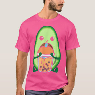 Camiseta Chá Avocado Cute Avocado Bebendo Boba