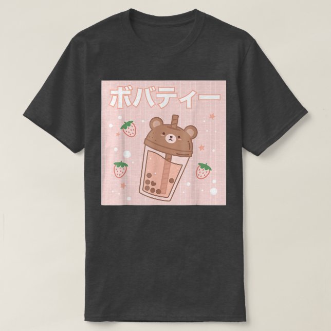 Camiseta Chá Boba Cute Bear Kawaii (Frente do Design)