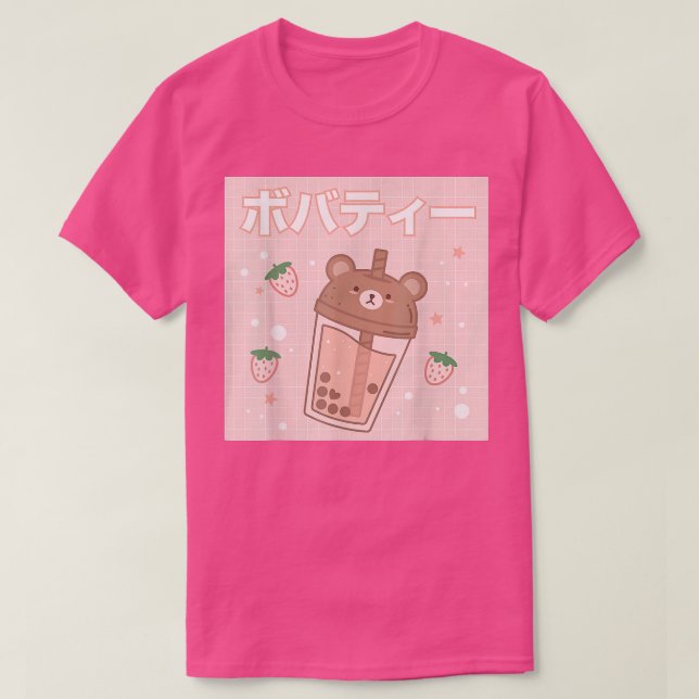 Camiseta Chá Boba Cute Bear Kawaii (Frente do Design)