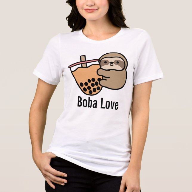 Camiseta Chá Bubble Cute & Preguiça (Frente)