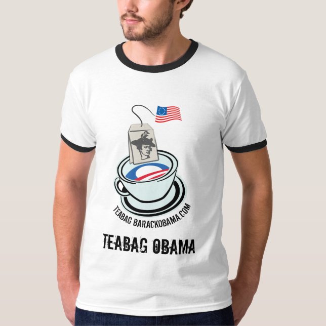 Camiseta Chá-Camisa de OBAMA do SAQUINHO DE CHÁ (Frente)