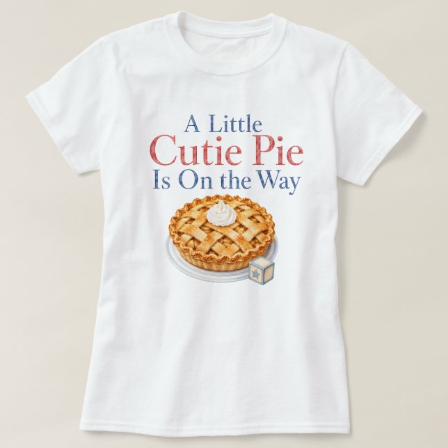 Camiseta Chá de Bebê A Little Cutie Pie (Frente do Design)