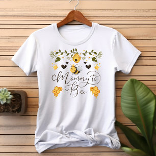 Camiseta Chá de Bebê Abelha Bumblebee Favo de Mel Mamãe Abe