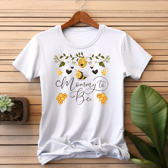 Camiseta Chá de Bebê Abelha Bumblebee Favo de Mel Mamãe Abe (Criador carregado)