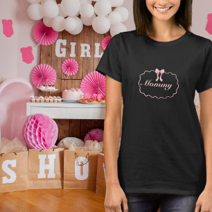 Camiseta Chá de Bebê Arco Rosa Menina Coquette Mamãe Person
