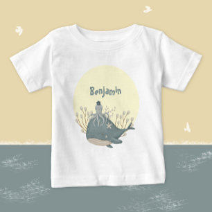 Camiseta Chá de Bebê Baleia Polvo Náutico Doce