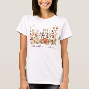 Camiseta Chá de Bebê Branco Floral Boho Wildflower