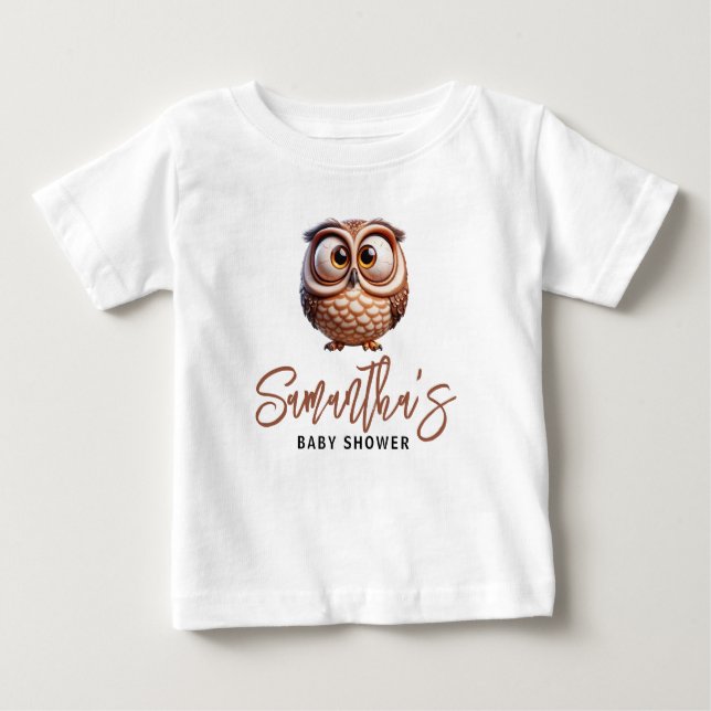 Camiseta Chá de Bebê Caricatural Bonito (Frente)