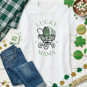 Camiseta Chá de Bebê da Gravidez Lucky Mama Shamrock