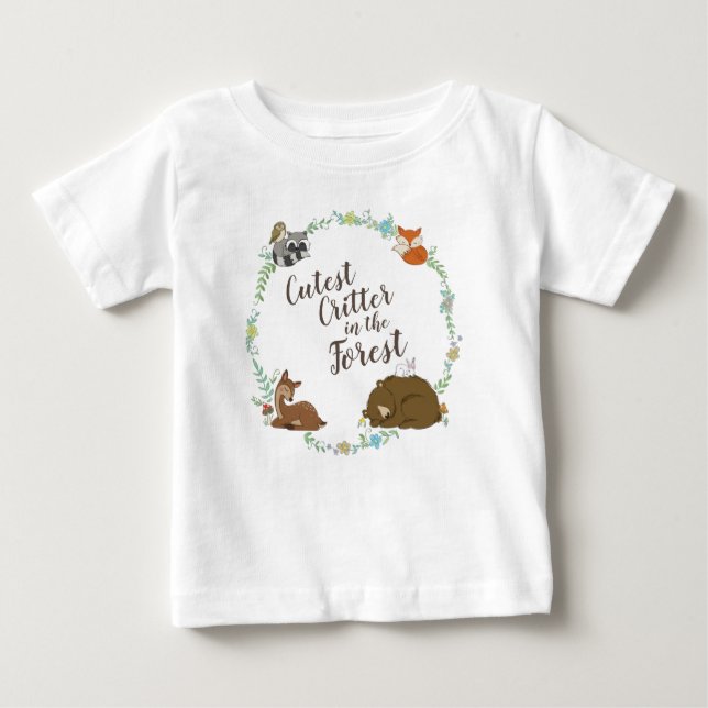 Camiseta Chá de Bebê de Animais da Floresta (Frente)