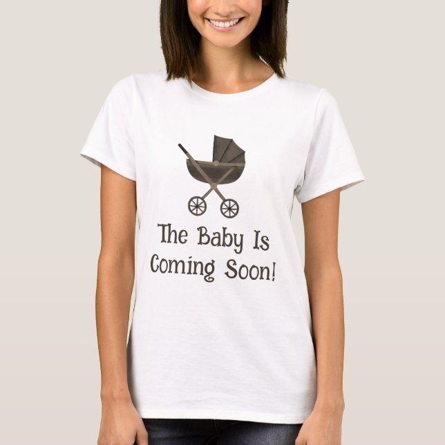 Camiseta Chá de Bebê de Carrinho de Bebê de Halloween Simpl (Frente)