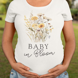 Camiseta Chá de Bebê de Flores Silvestres Bebê em Flor