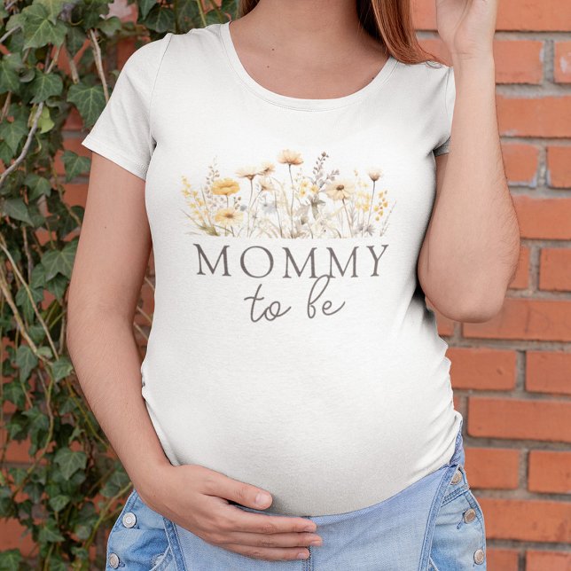 Camiseta Chá de Bebê de Flores Silvestres Mamãe Futurinha (Criador carregado)