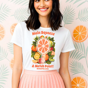 Camiseta Chá de Bebê de Noiva de Pickleball de Citrus Tropi