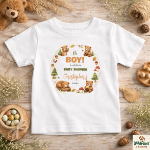Camiseta Chá de Bebê do Ursinho da Floresta em Aquarela Oh 