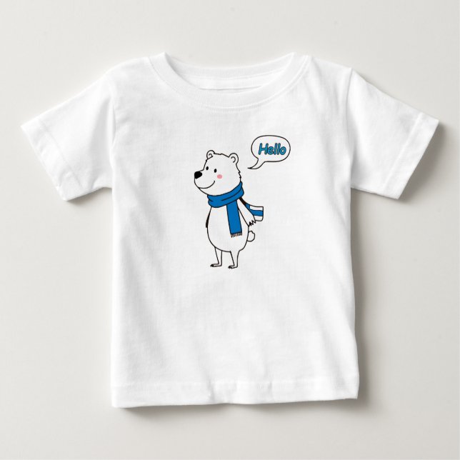 Camiseta Chá de Bebê do Urso Polar Fofo com amor- doce (Frente)