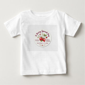 Camiseta Chá de Bebê e Primeiro Aniversário da Doce Morangu