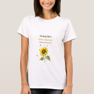 Camiseta Chá de Bebê Família Girassol com Borboletas